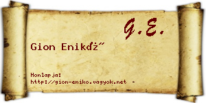 Gion Enikő névjegykártya